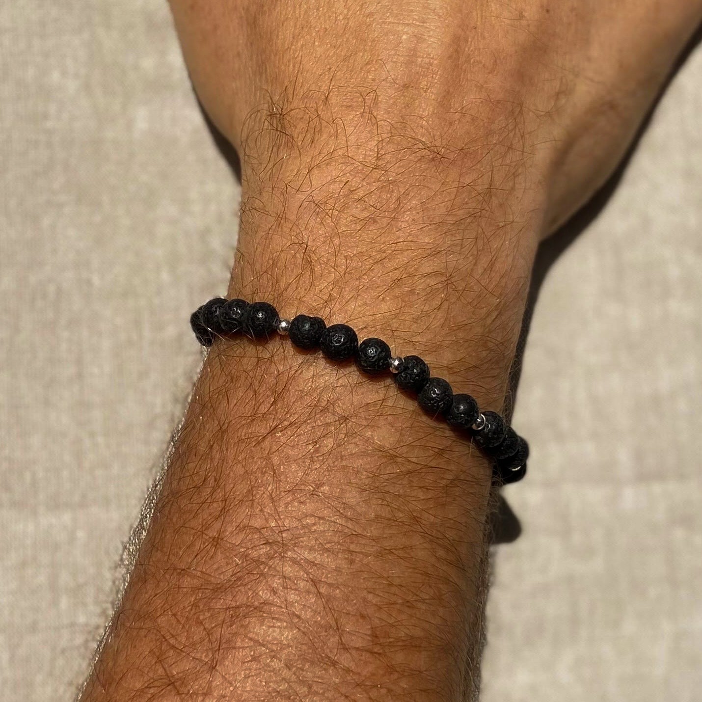 Men Lava Stone Bracelet Medium