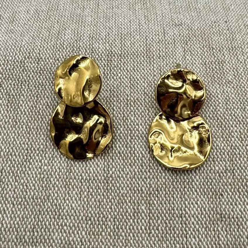 Hammered Gold Earring