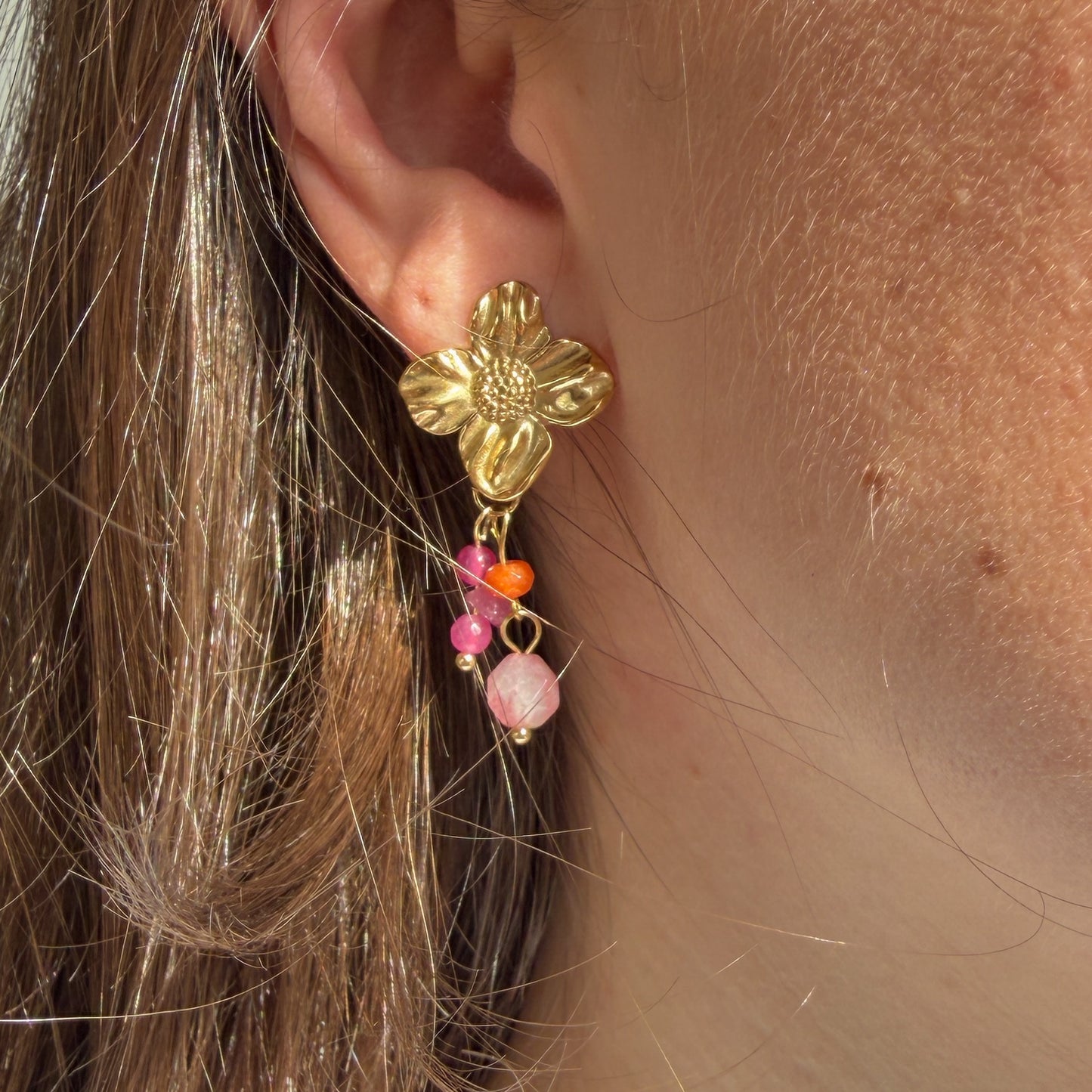 Pinky Flower Earring