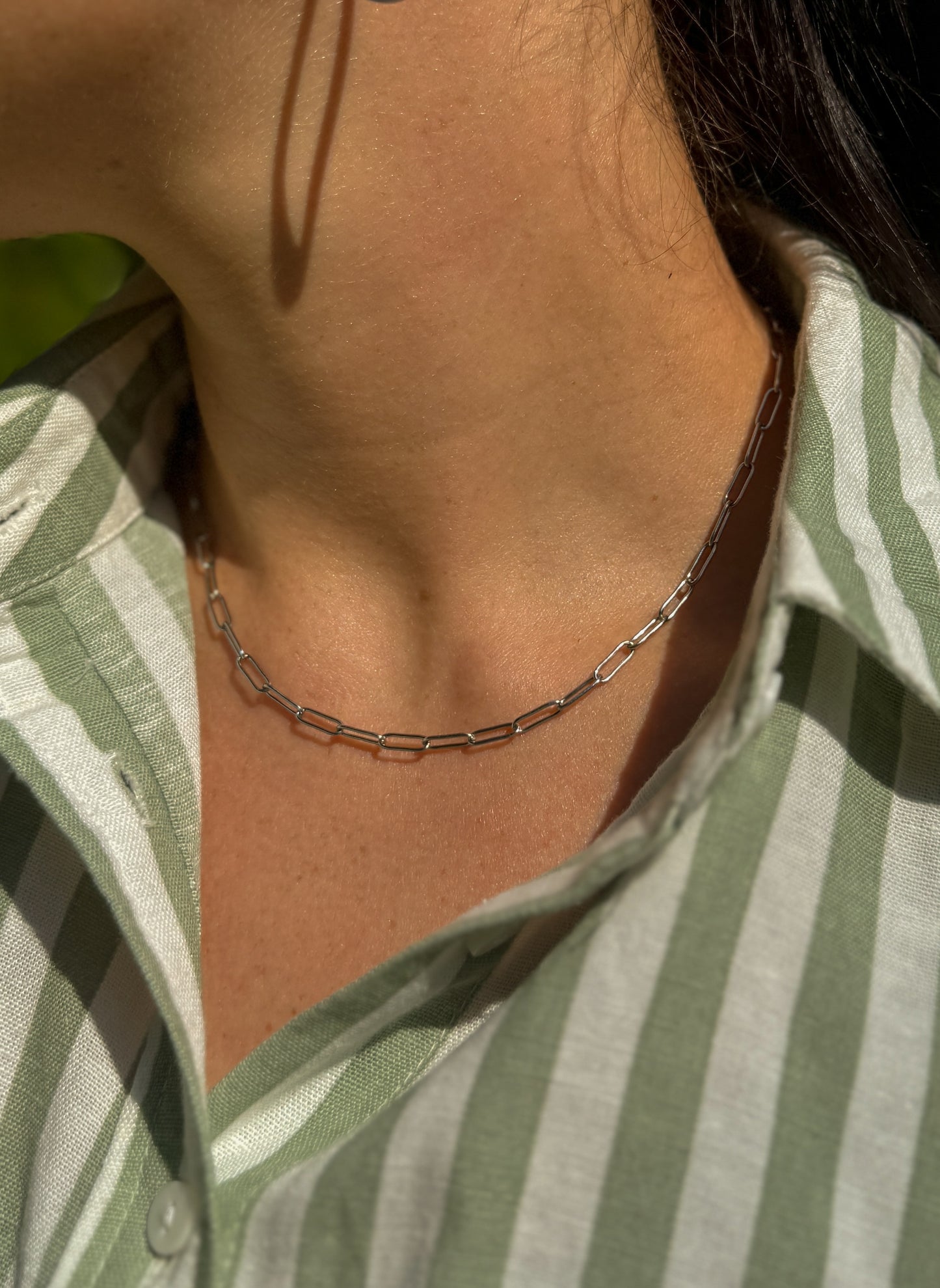 Chain Necklace Silber getragen