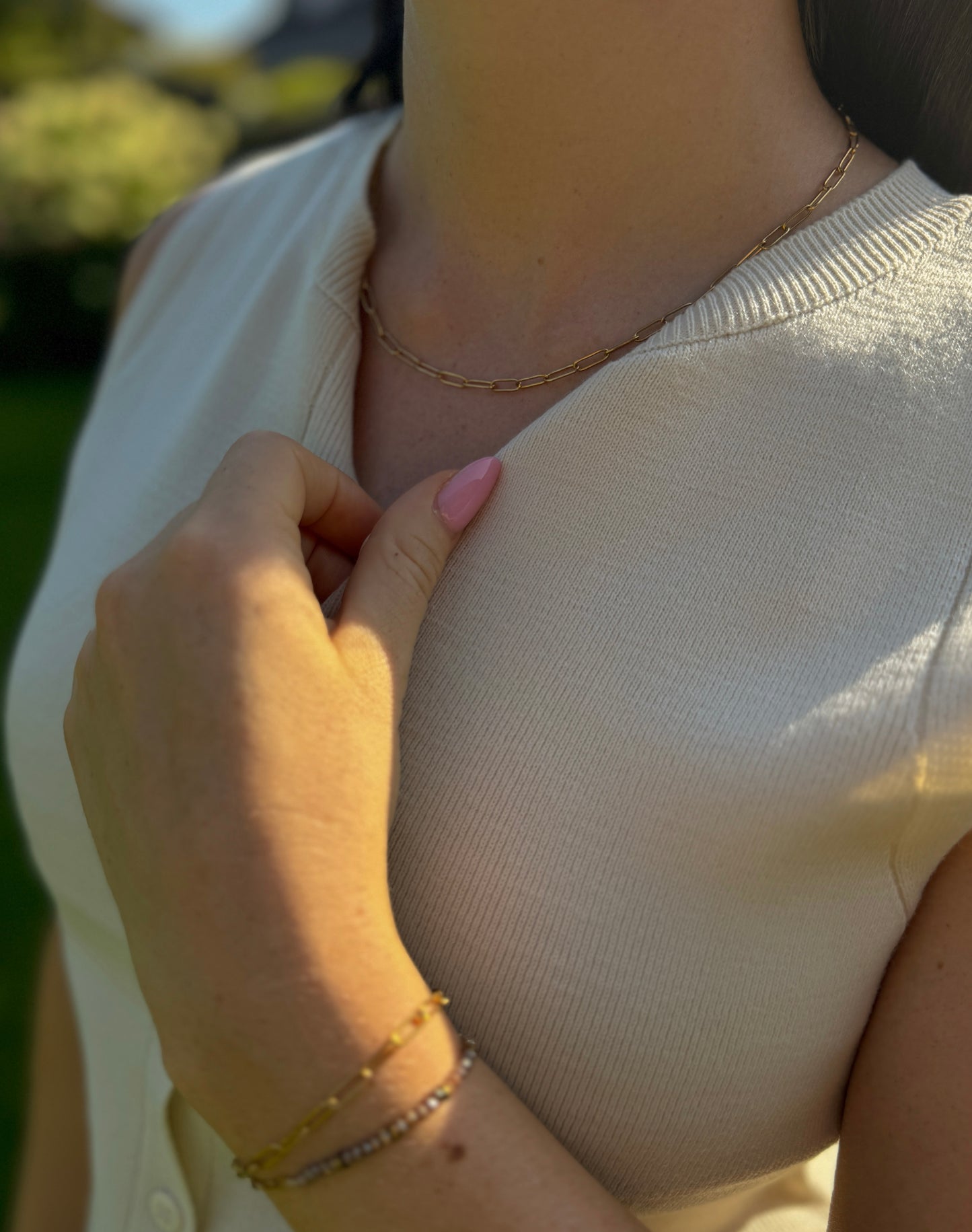 Chain Necklace Gold getragen