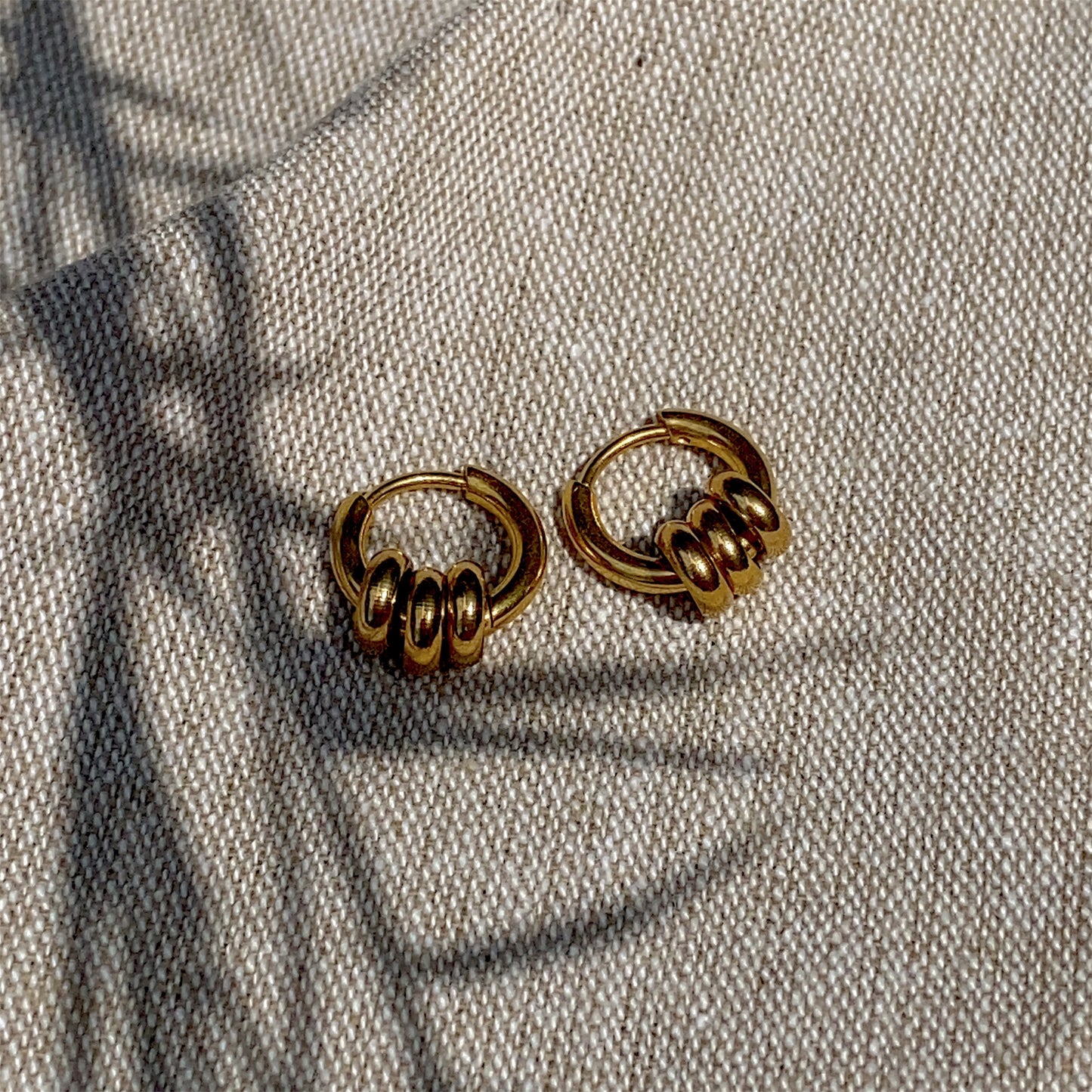 Triple Ring Hoops Gold