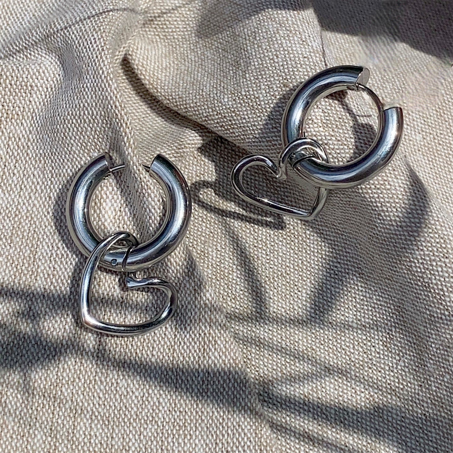 Heart Hoops Silber