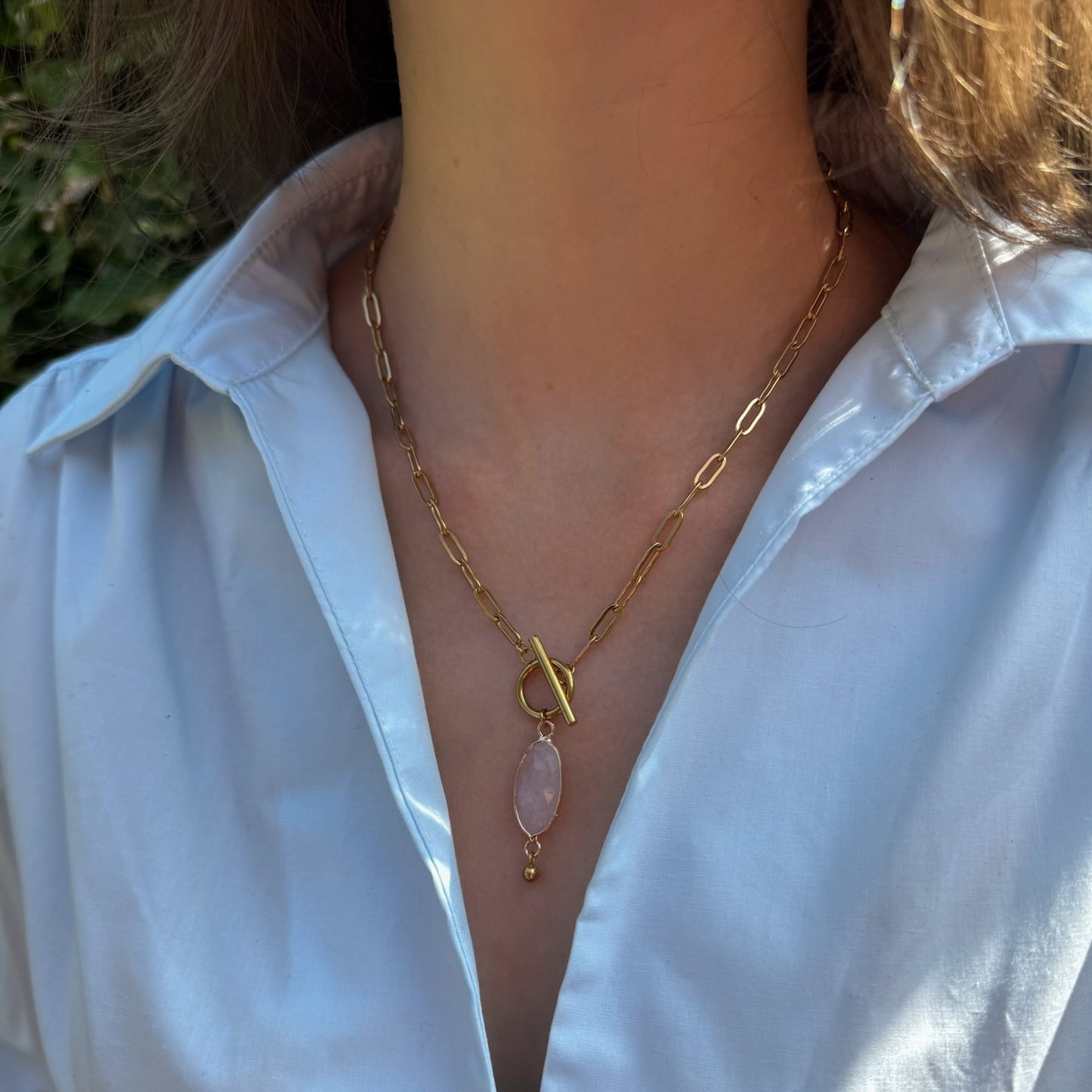 Unique Rosenquarz Necklace