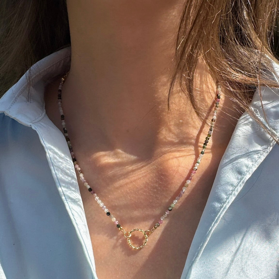 Unique Twisted Ring Necklace