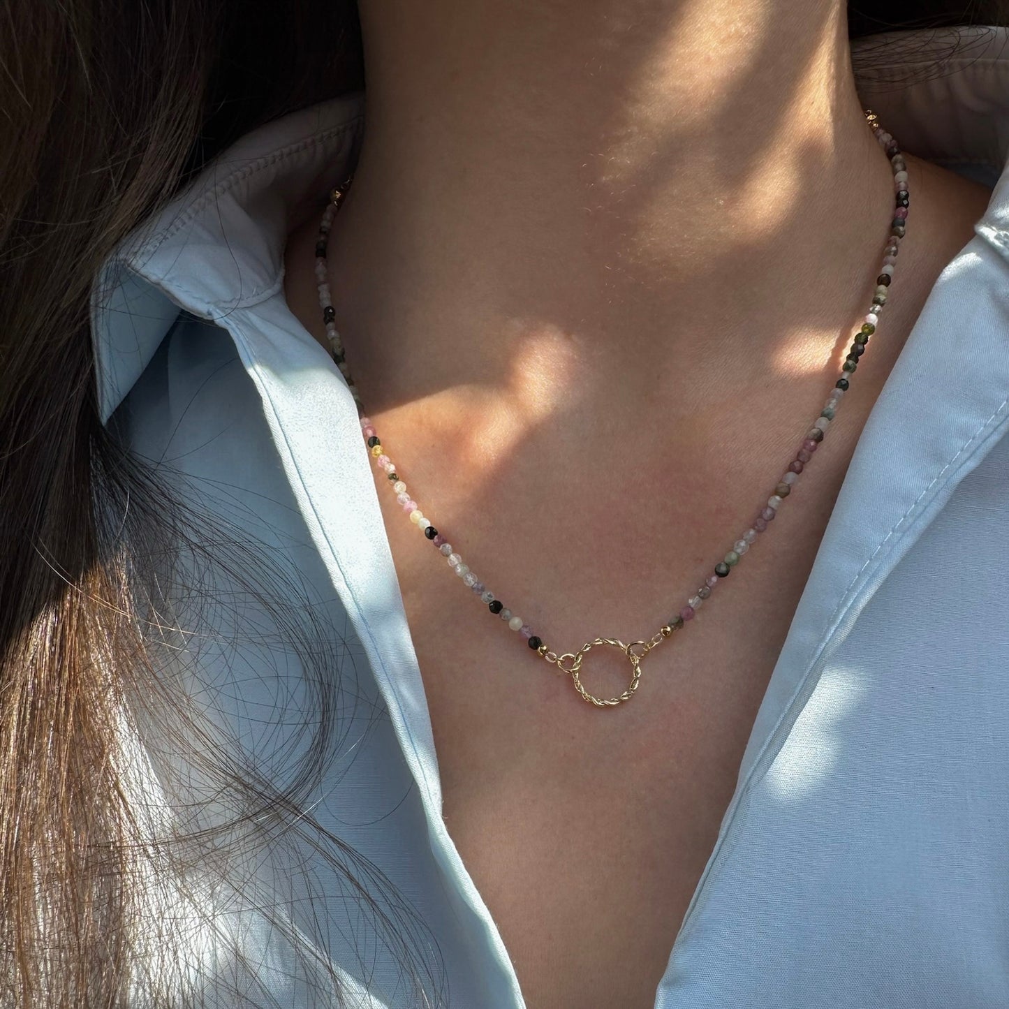 Unique Twisted Ring Necklace