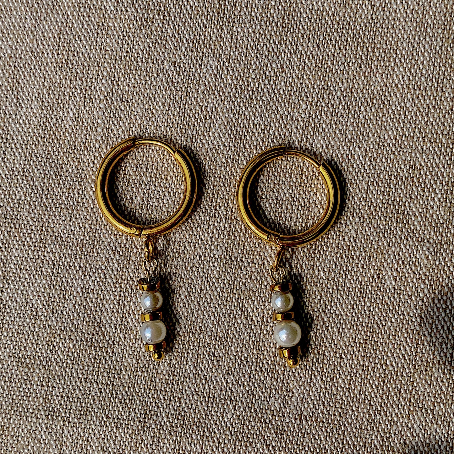 Unique Pearl Hoops