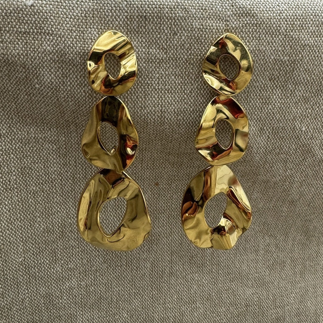 Hammered Glam Earring