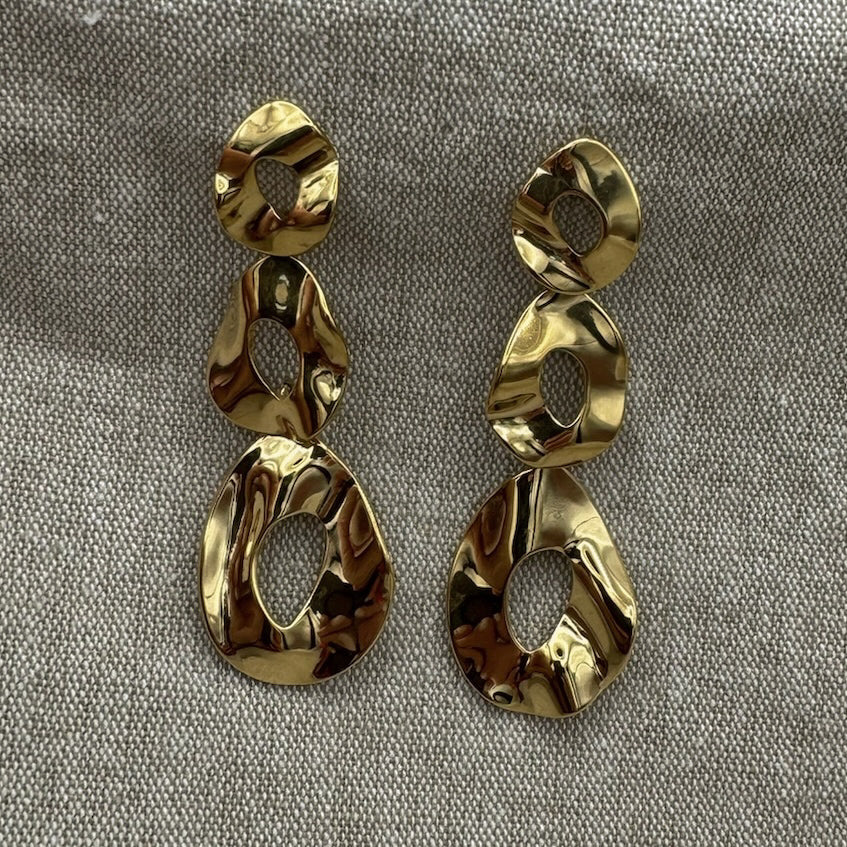 Hammered Glam Earring