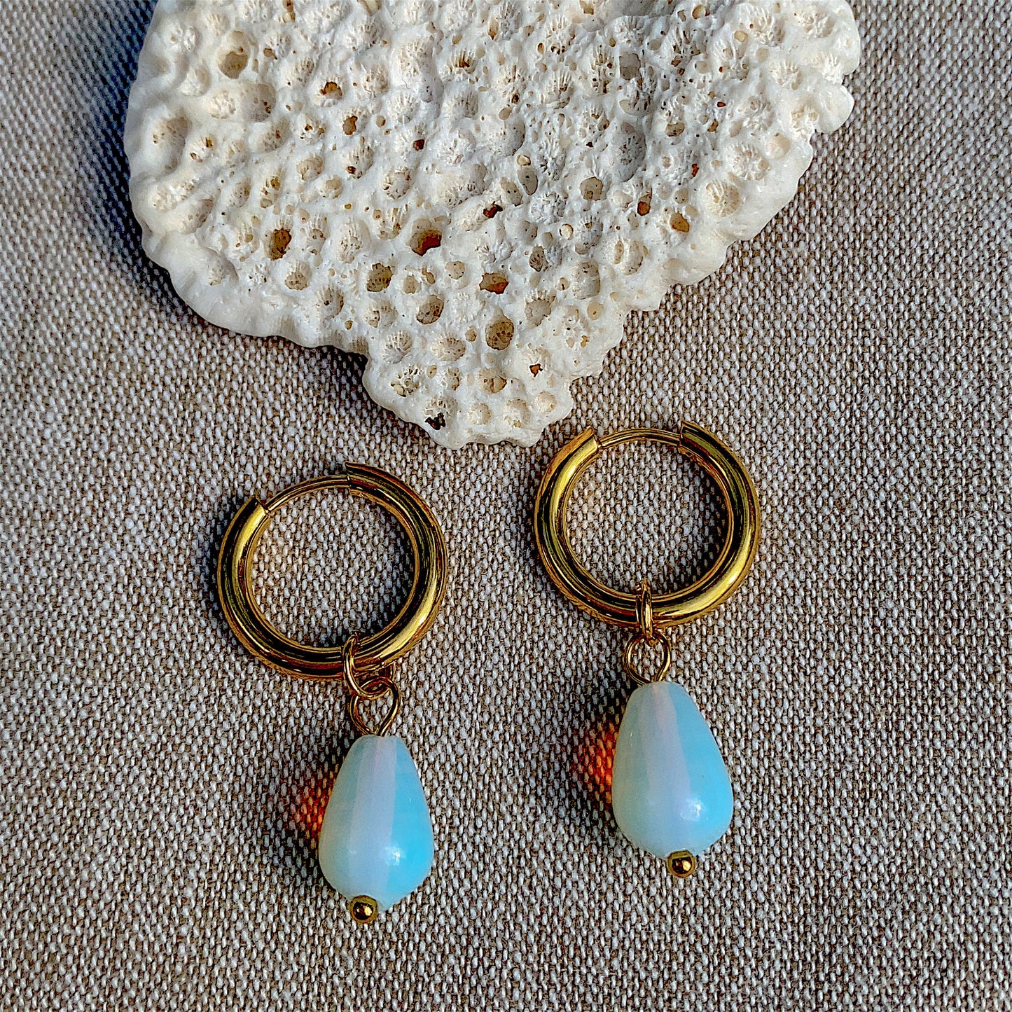 Stone Hoops Weiß