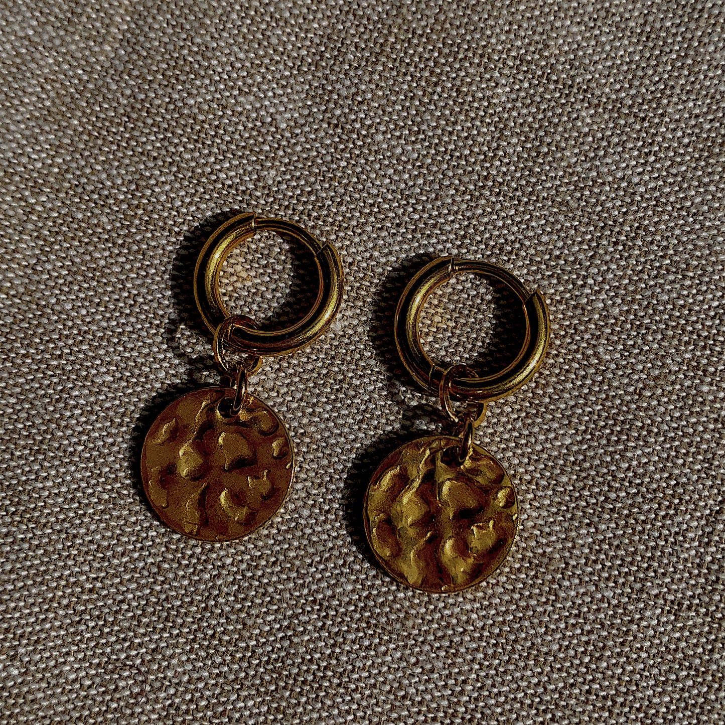 Golden Plate Hoops Gold