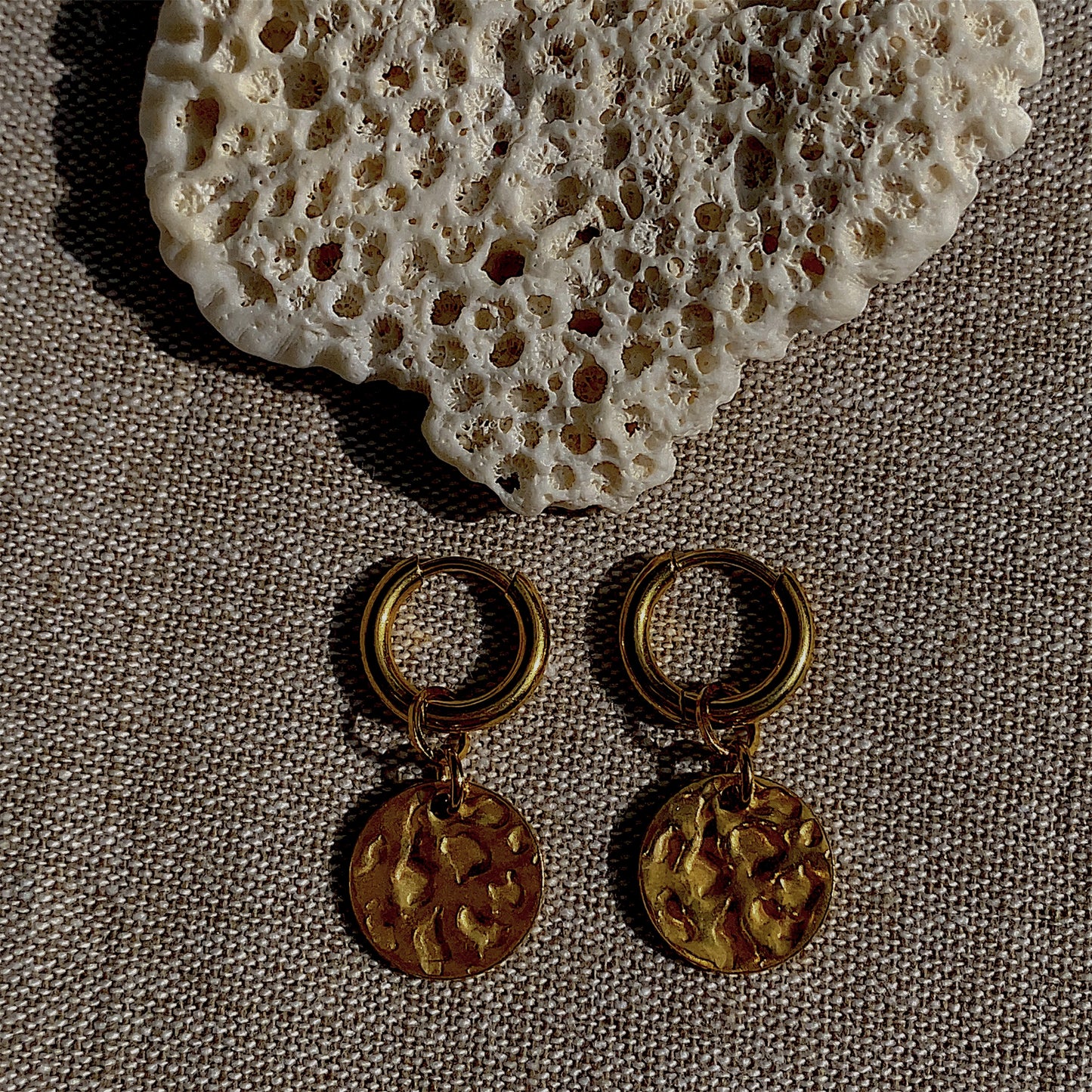 Golden Plate Hoops Gold