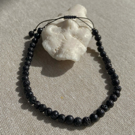 Men Lava Stone Bracelet Small