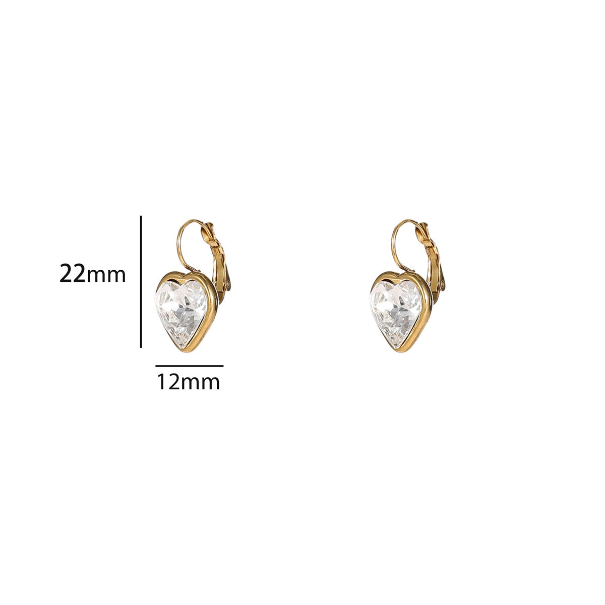 Crystal Heart Hoops
