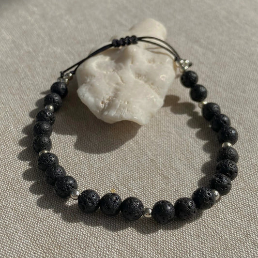 Men Lava Stone Bracelet Medium