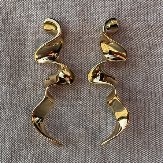 Golden Wave Earring