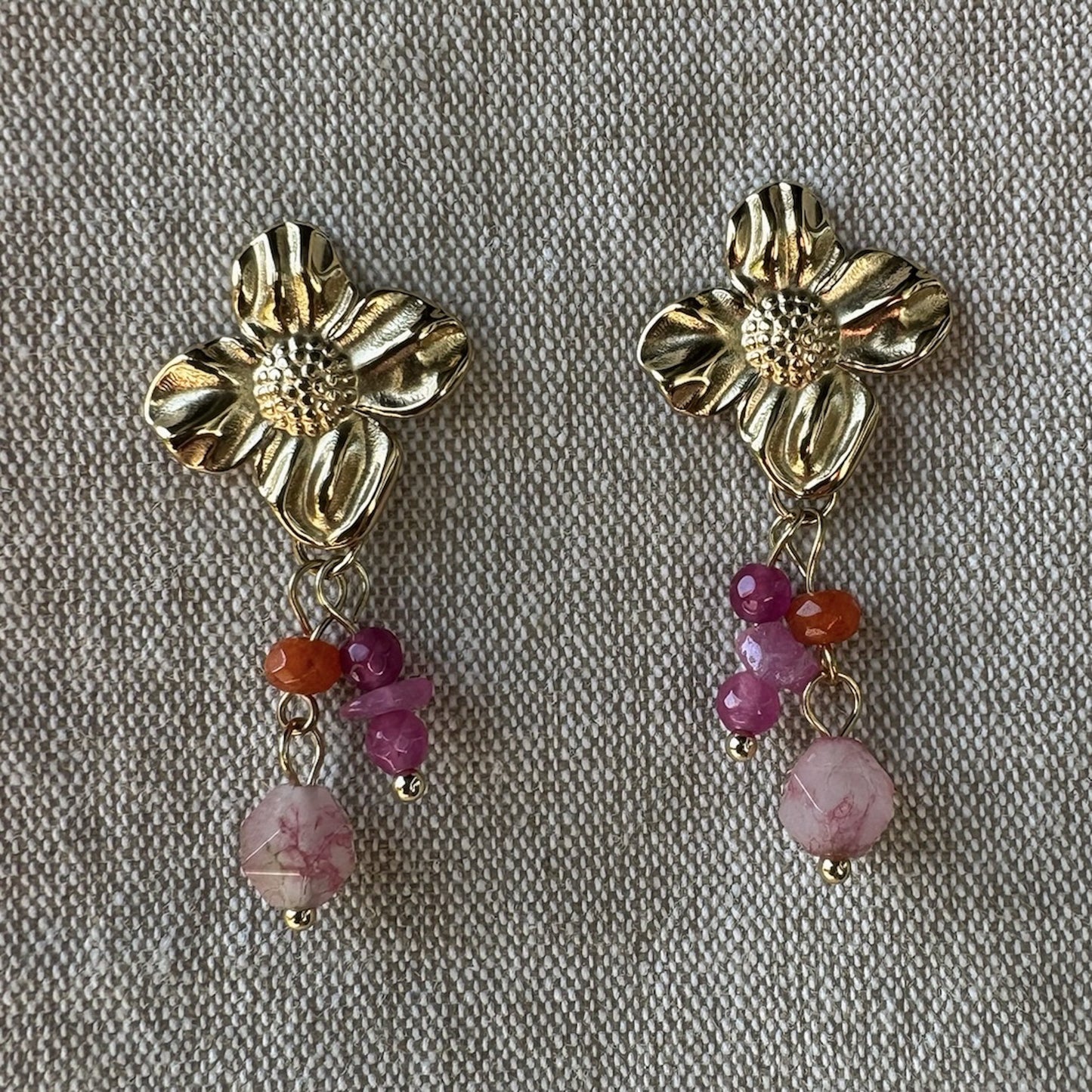 Pinky Flower Earring