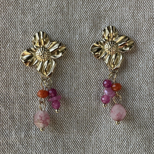 Pinky Flower Earring