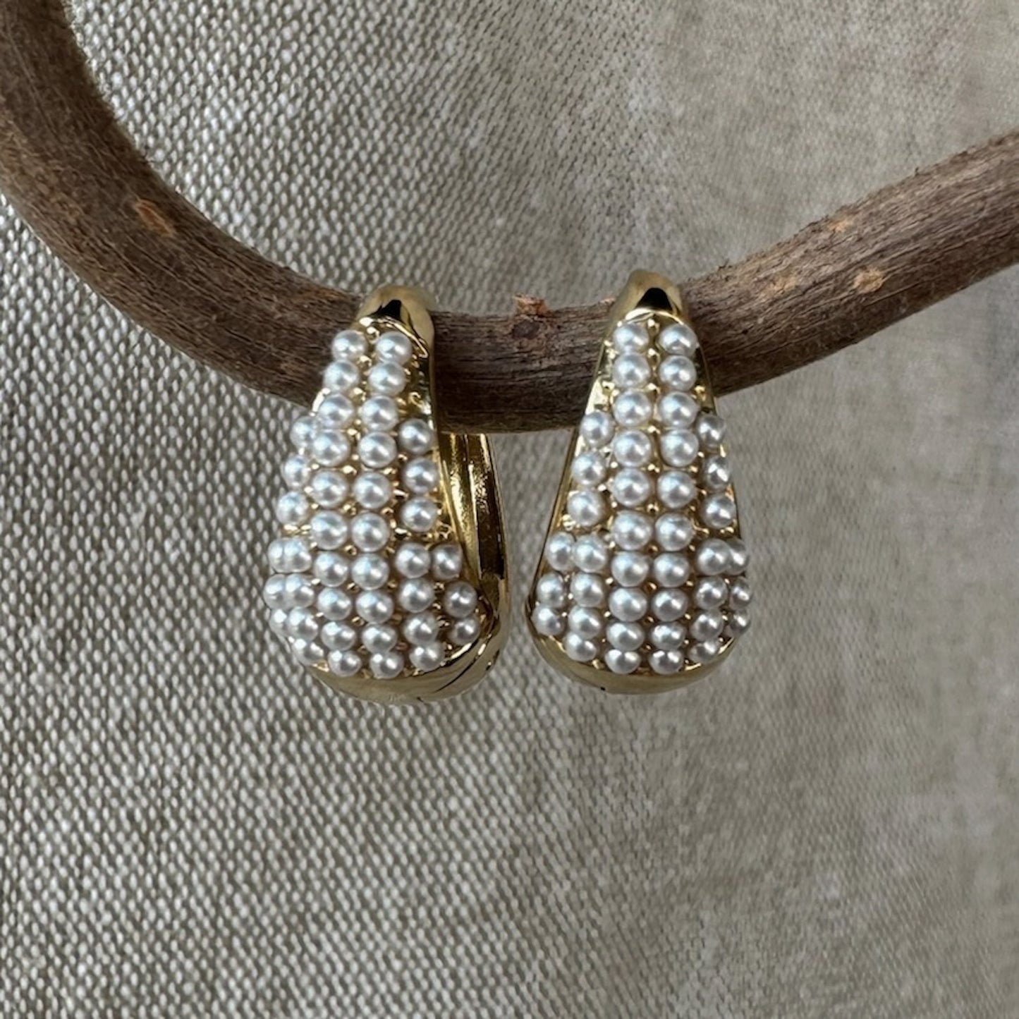 Pearly Drop Hoops