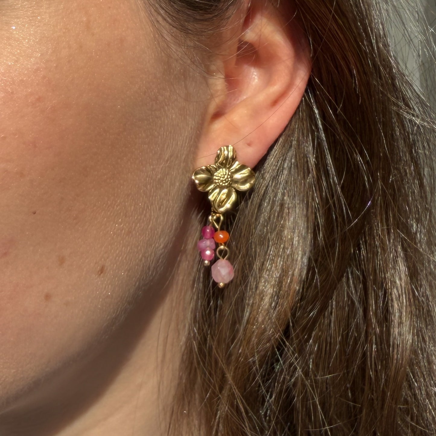 Pinky Flower Earring