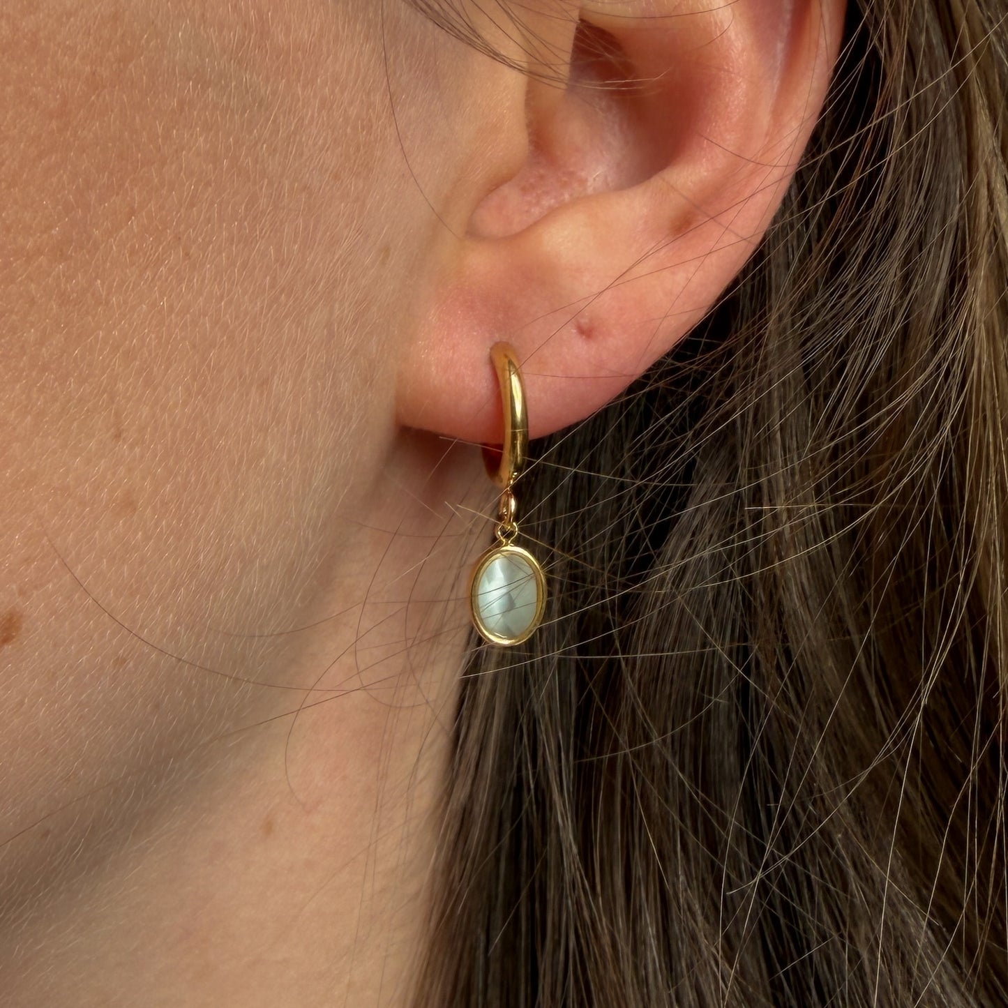 Blue Crystal Hoops