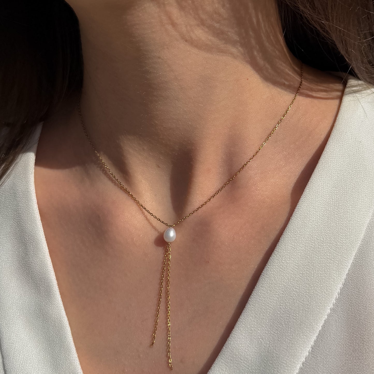 Sliding Pearl Necklace