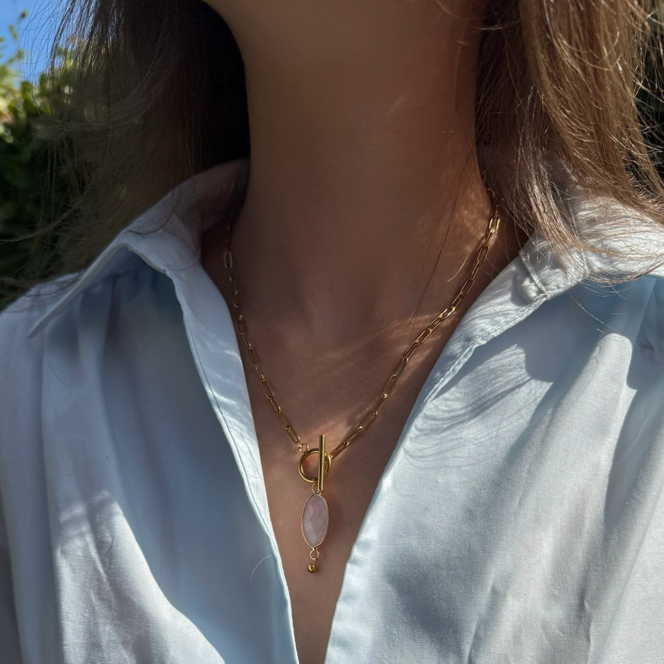 Unique Rosenquarz Necklace