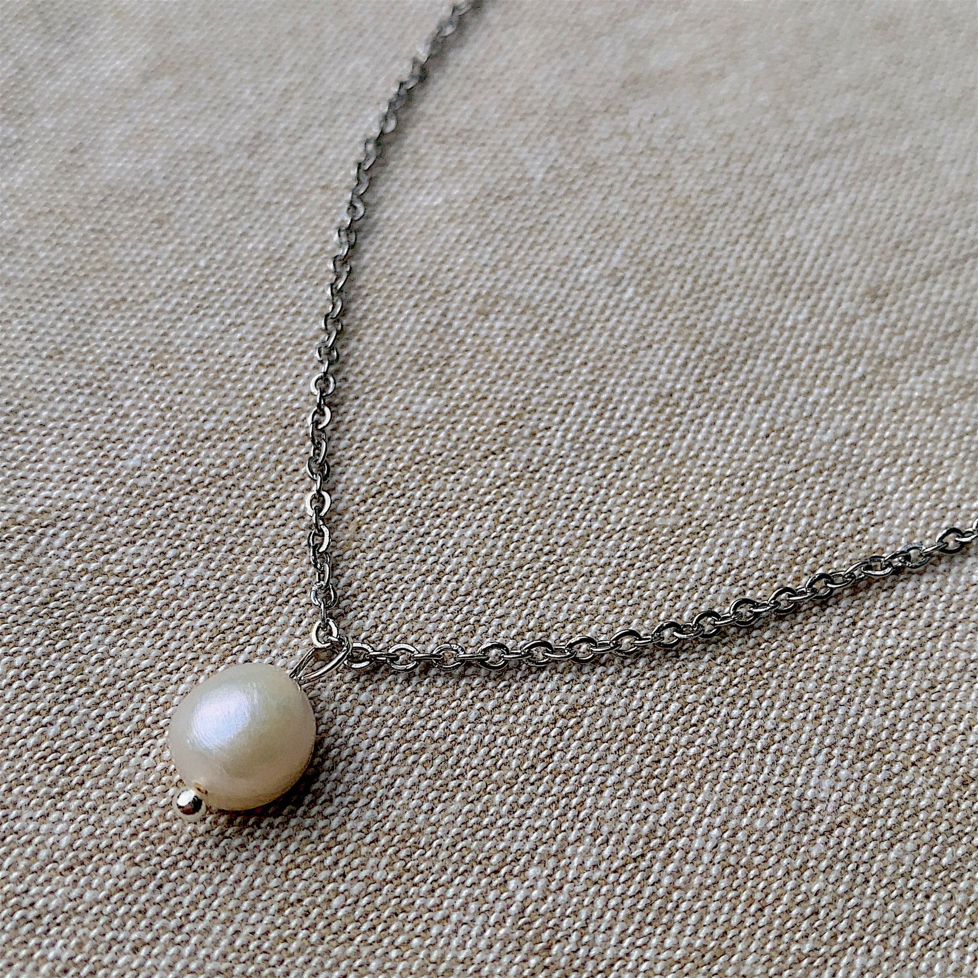 Silver Pearl Necklace