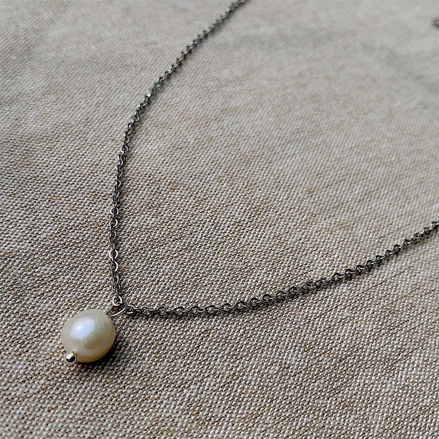 Silver Pearl Necklace